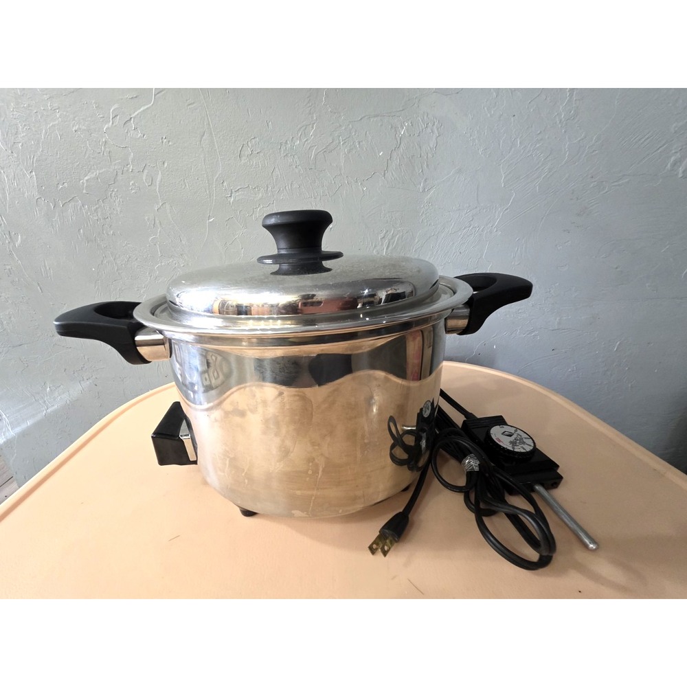 New Era 7 Qt Electric Multi Cooker Stainless Slow Cooker Liquid-Core